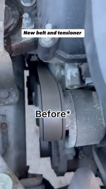 Video: replacing a worn serpentine belt and tensioner, before and after